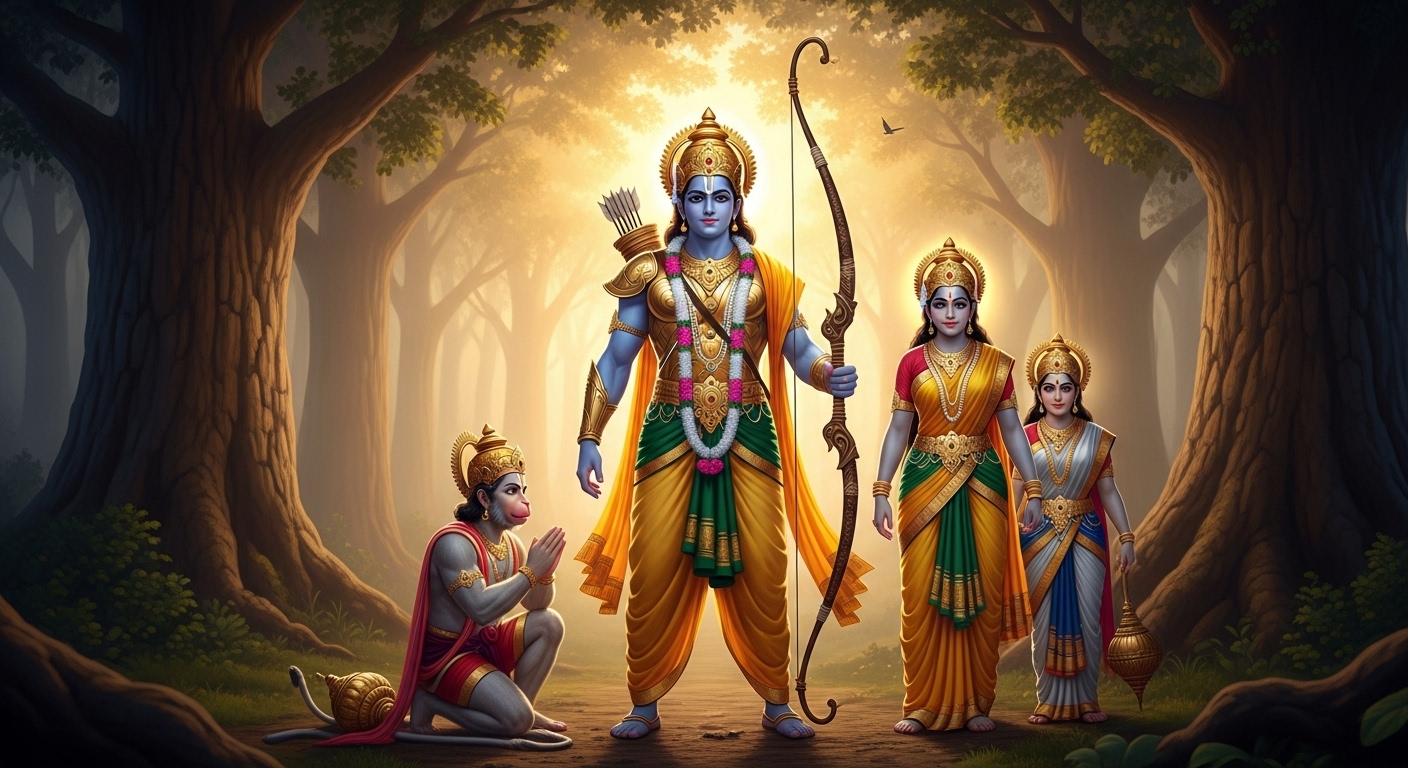 Рама с луком — воплощение дхармы и идеального воина